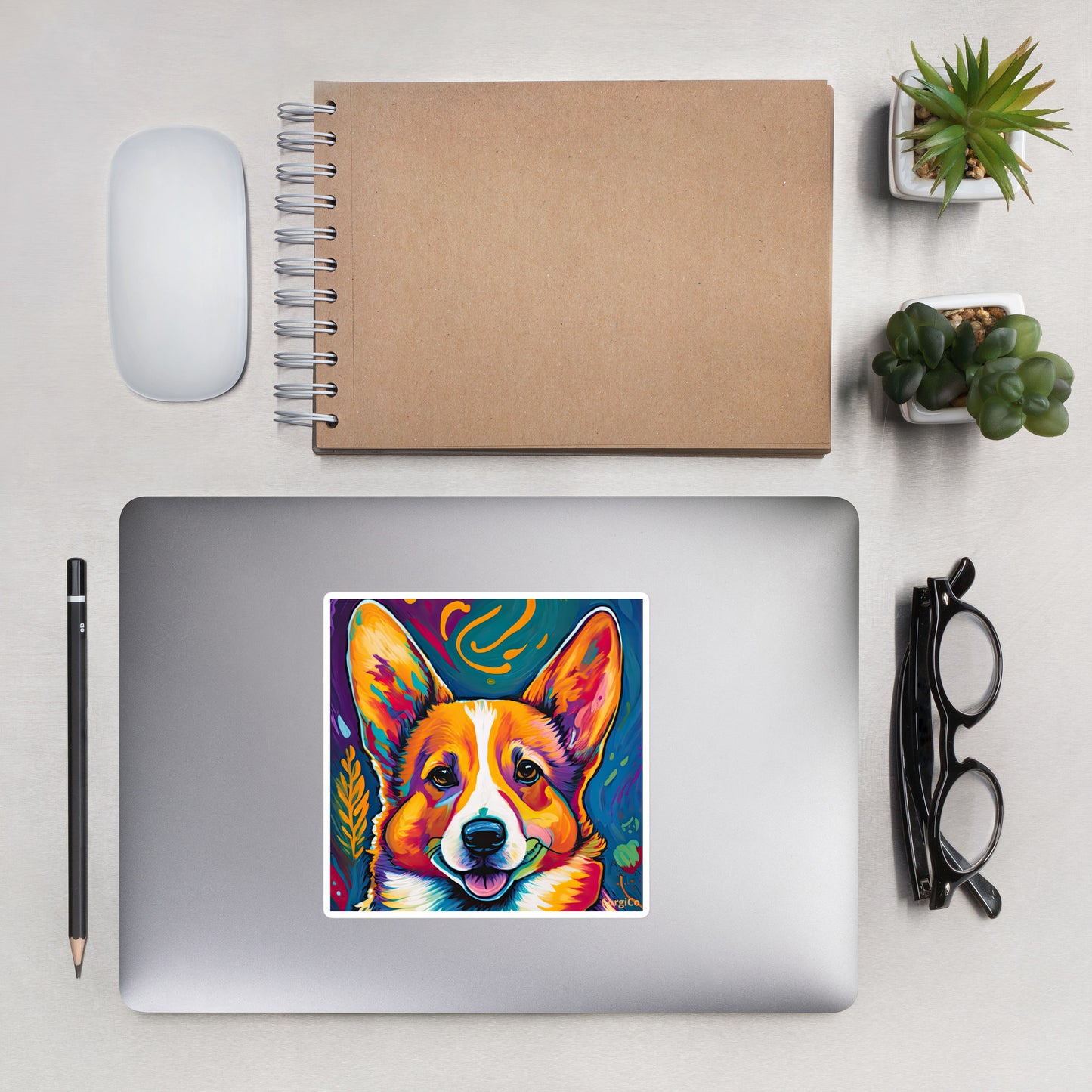 New Age Paint Corgi Bubble-free stickers