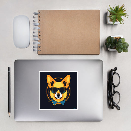 Mr. Cool Corgi Bubble-free stickers