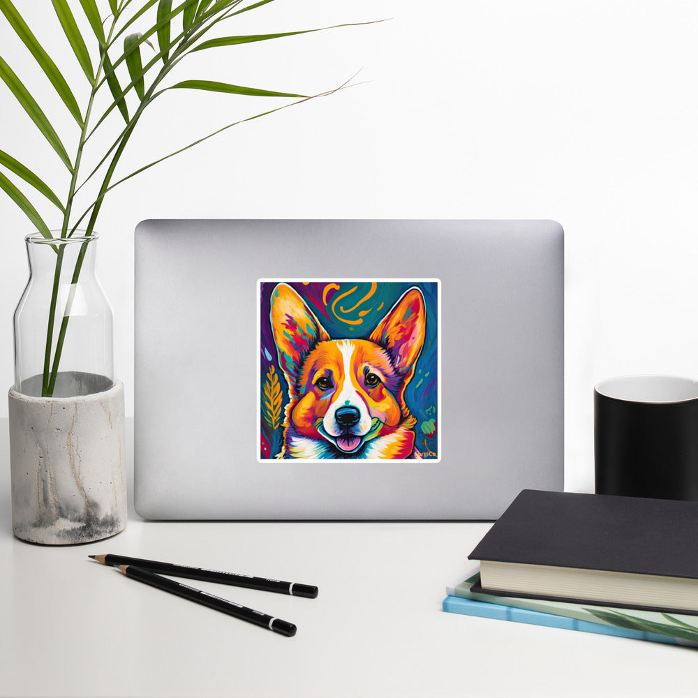 New Age Paint Corgi Bubble-free stickers