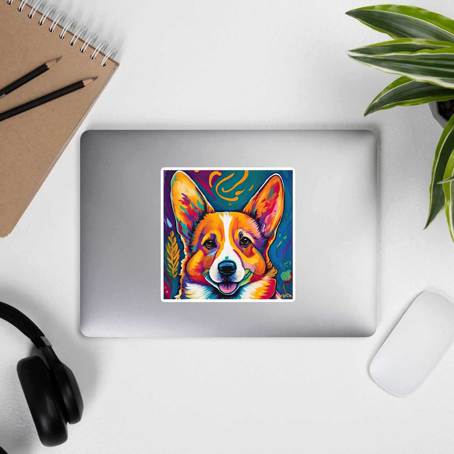 New Age Paint Corgi Bubble-free stickers