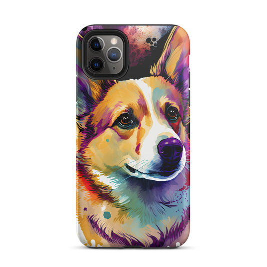 Purple Watercolor Corgi Tough Case for iPhone®