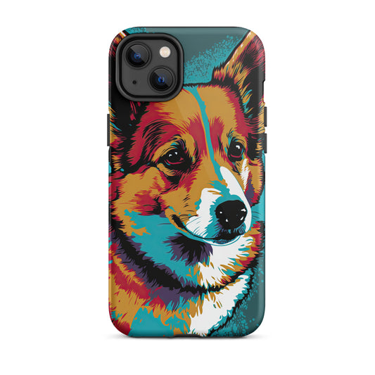 Teal Watercolor Corgi Tough Case for iPhone®