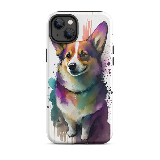 Purple Color Splash Corgi Tough Case for iPhone®