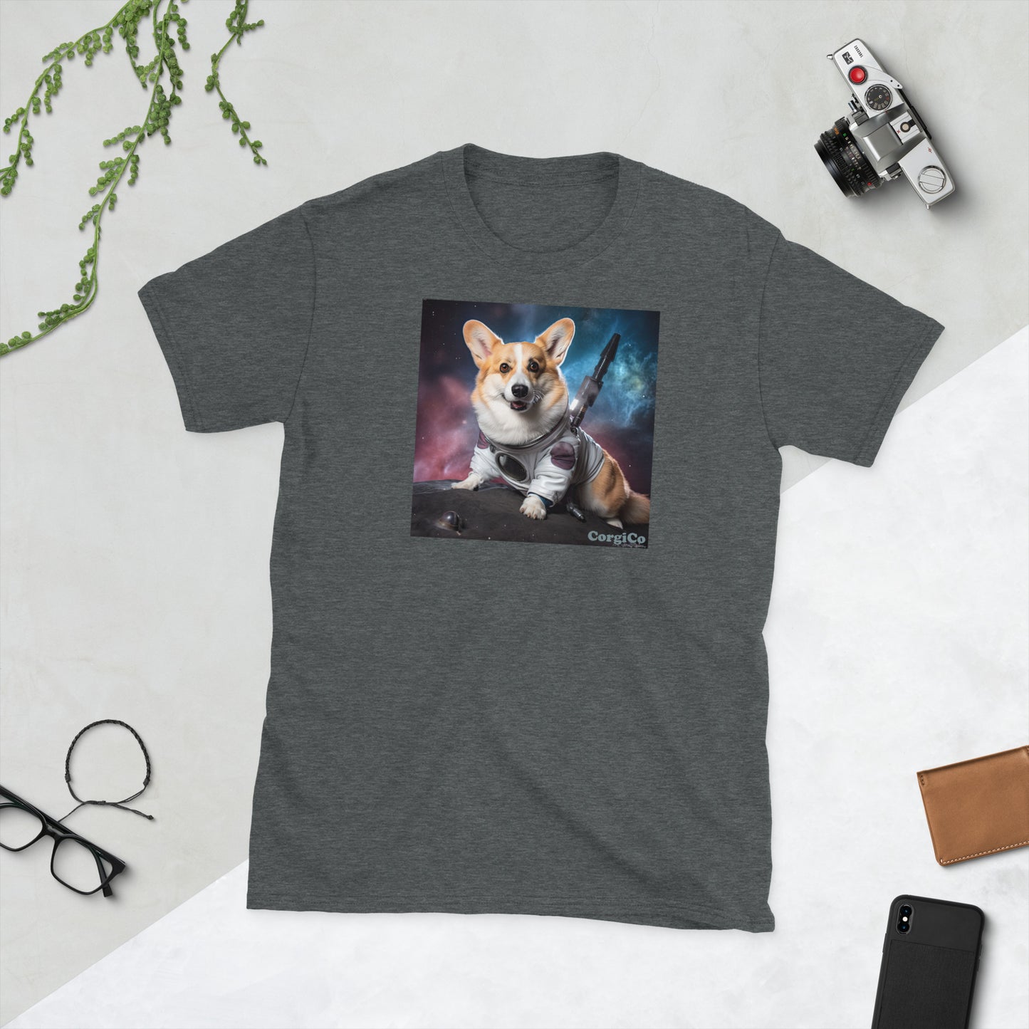 Space Mission Corgi Short-Sleeve Unisex T-Shirt