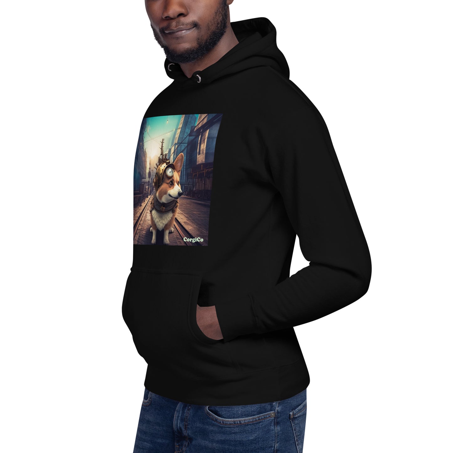 Steampunk Street Corgi Unisex Hoodie