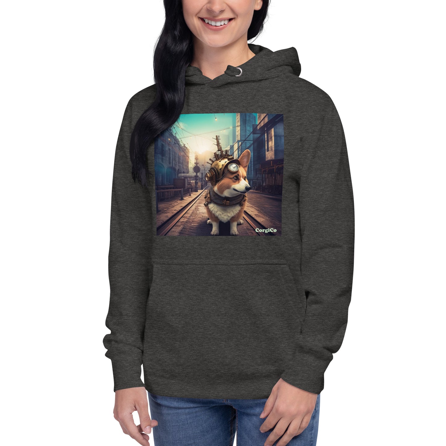 Steampunk Street Corgi Unisex Hoodie