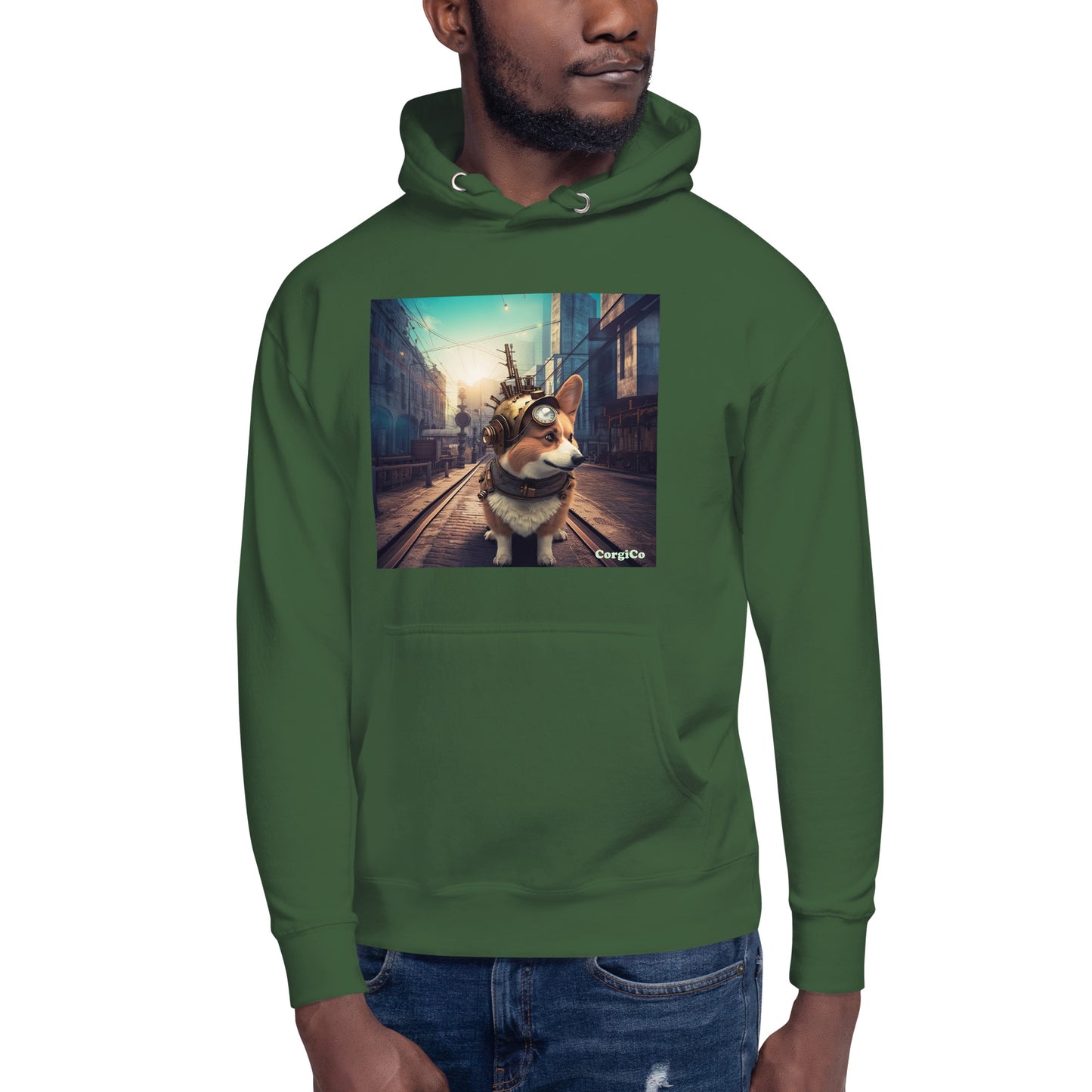 Steampunk Street Corgi Unisex Hoodie