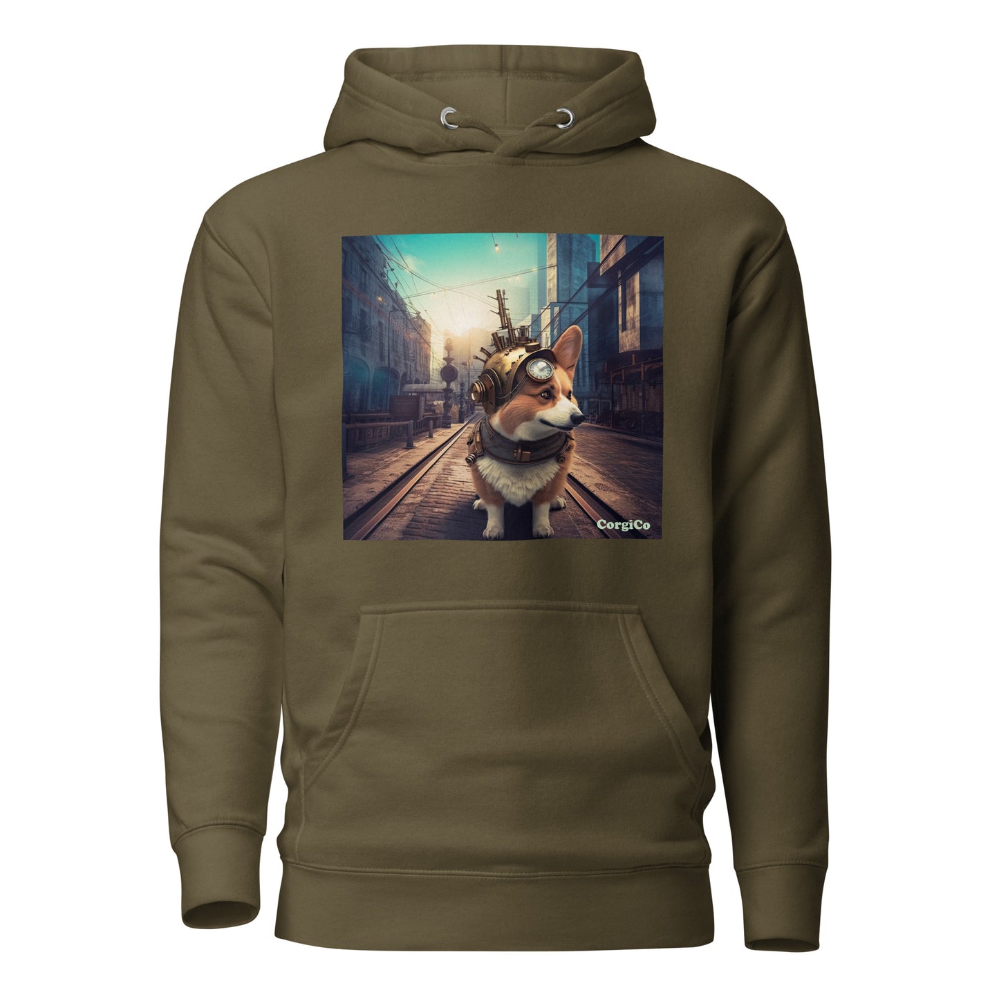 Steampunk Street Corgi Unisex Hoodie