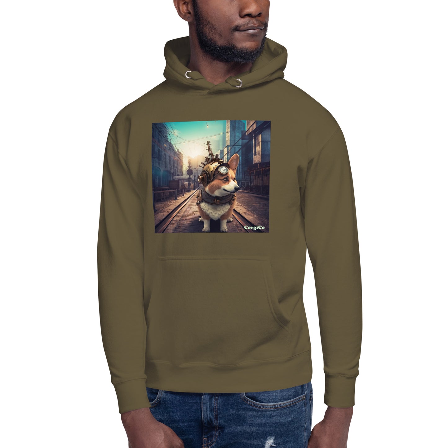 Steampunk Street Corgi Unisex Hoodie