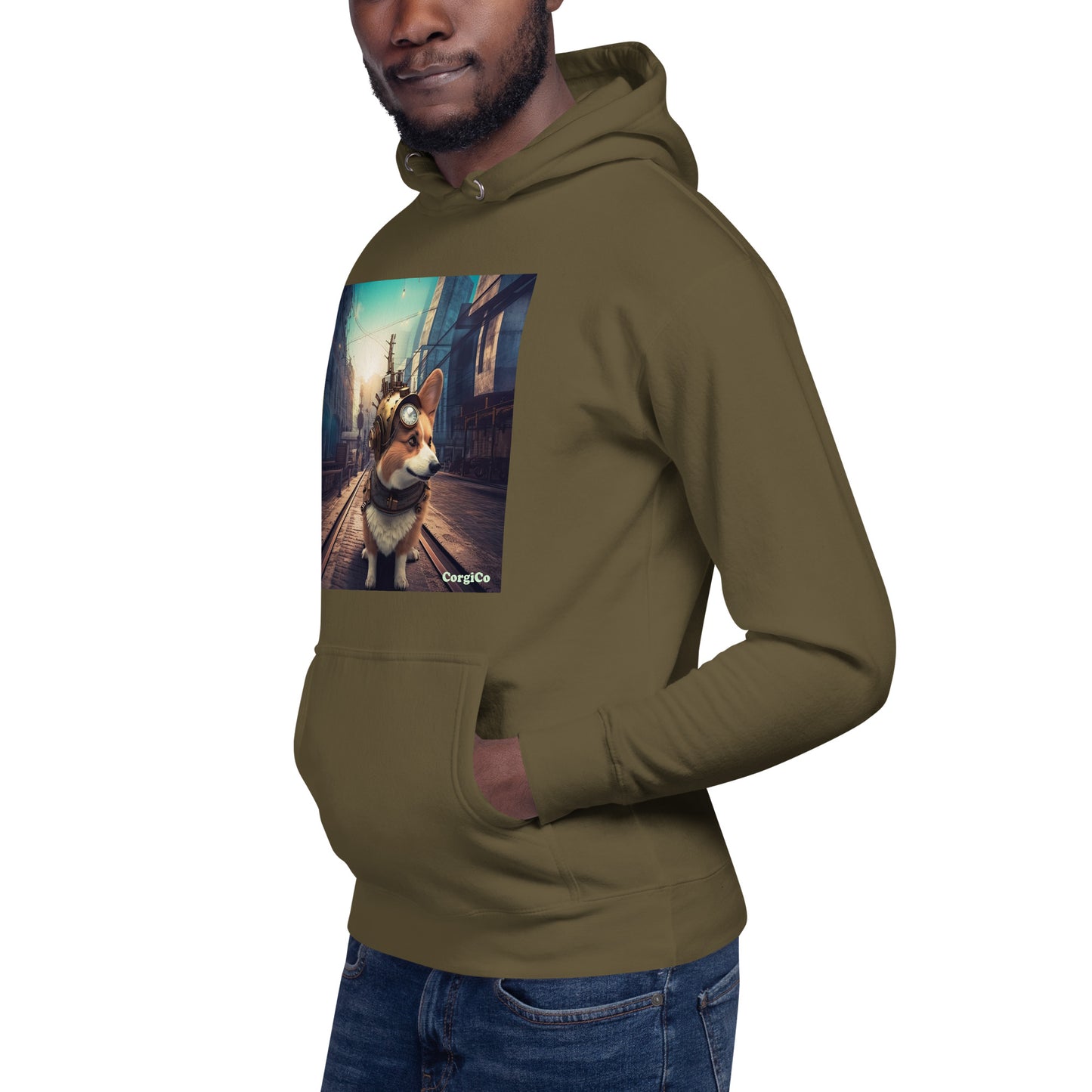 Steampunk Street Corgi Unisex Hoodie