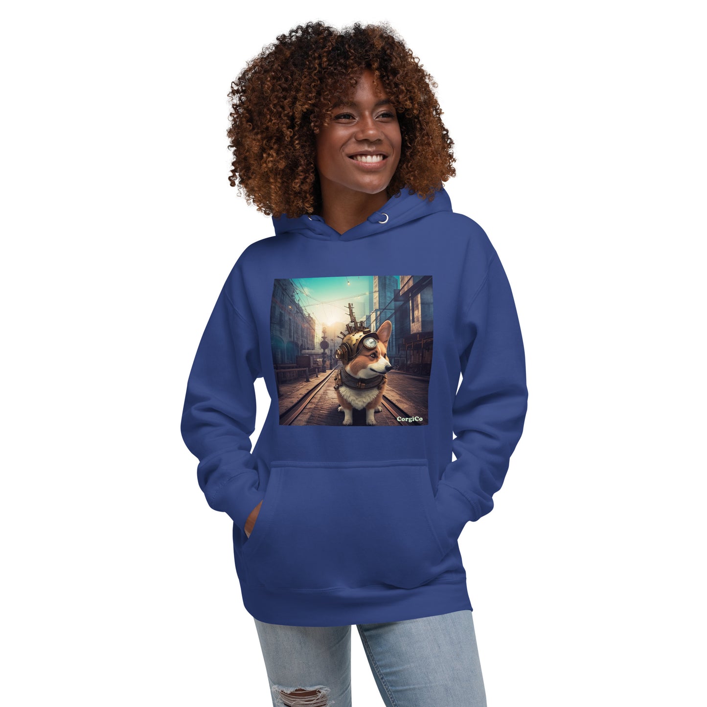 Steampunk Street Corgi Unisex Hoodie