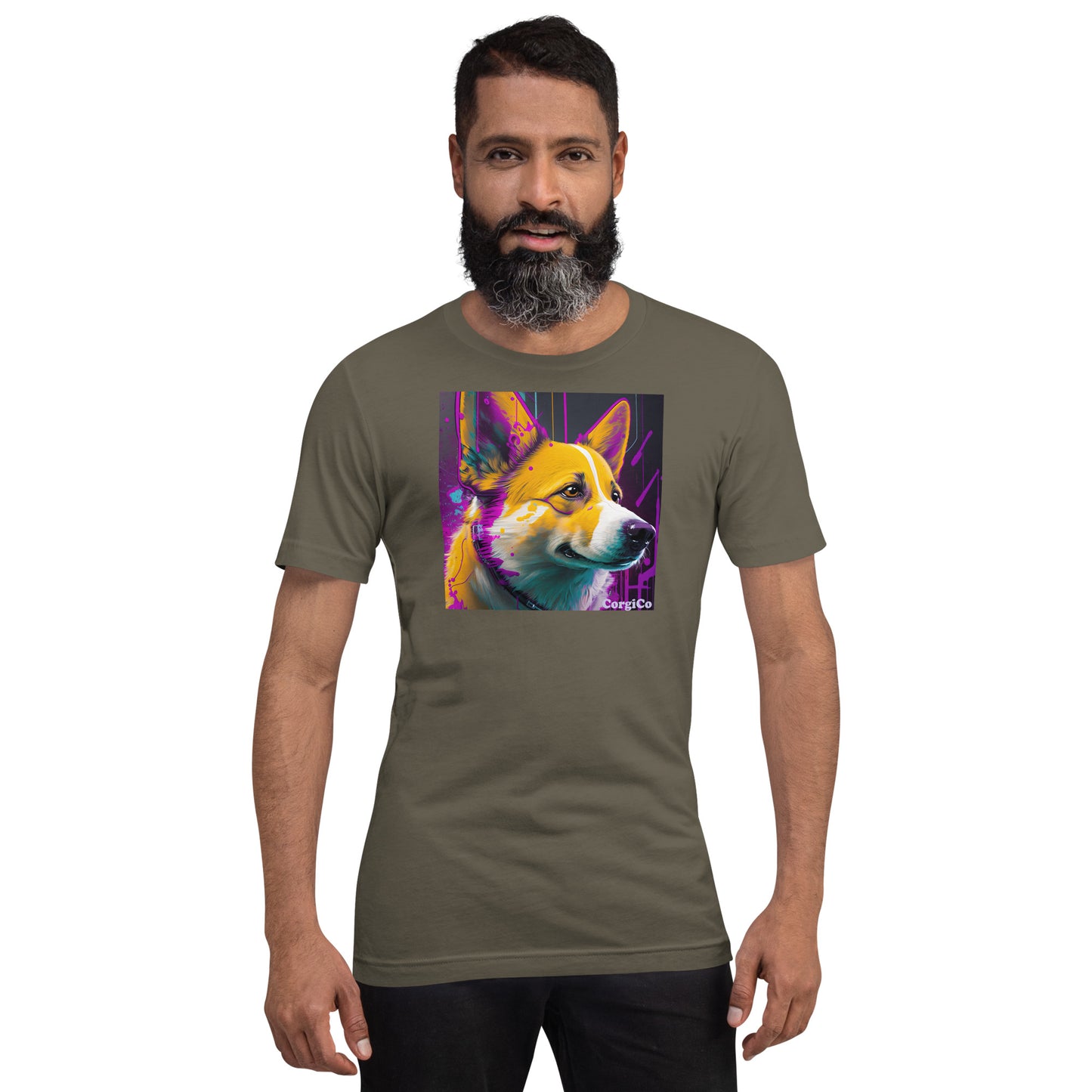 Purple Paint Drip Corgi Unisex T-shirt