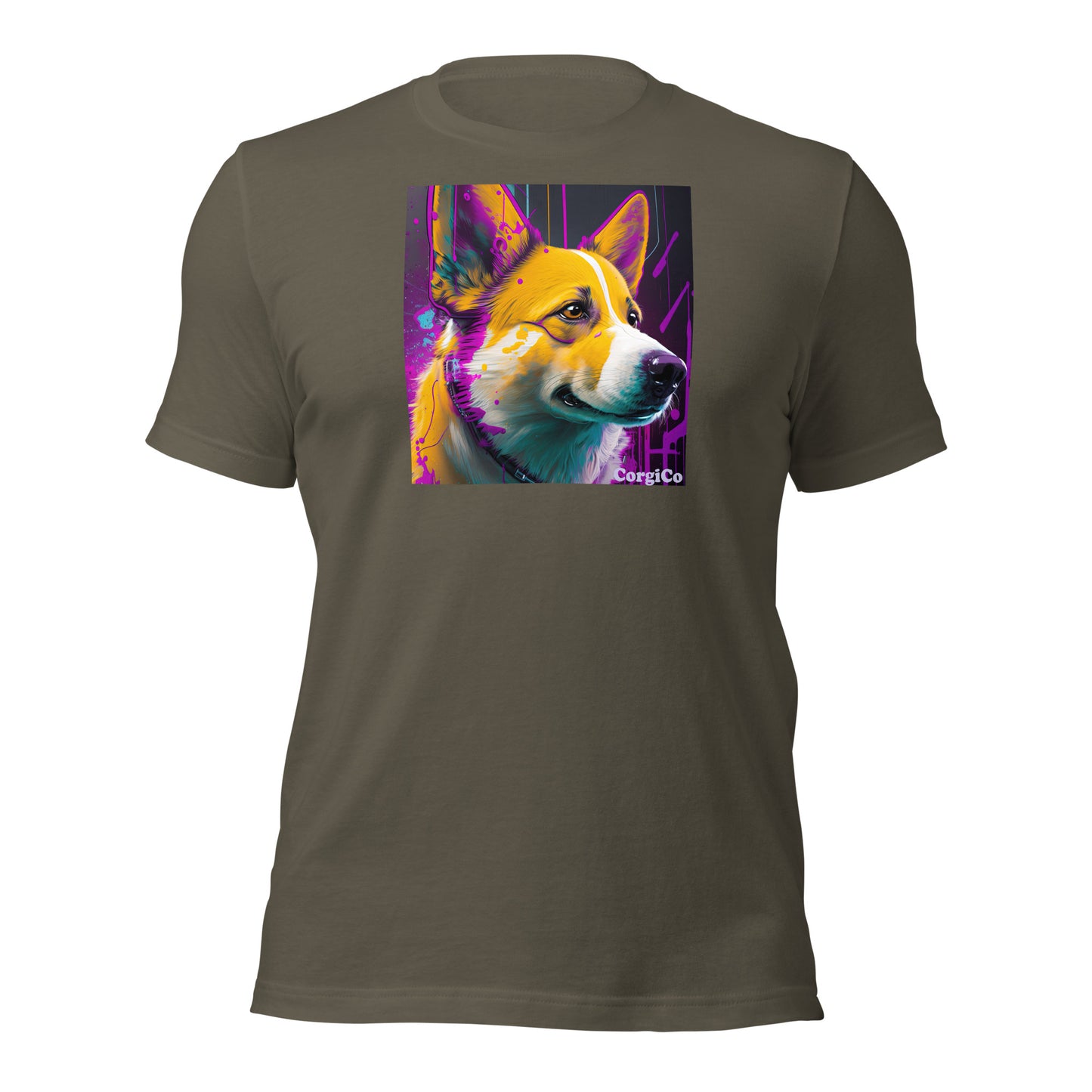 Purple Paint Drip Corgi Unisex T-shirt