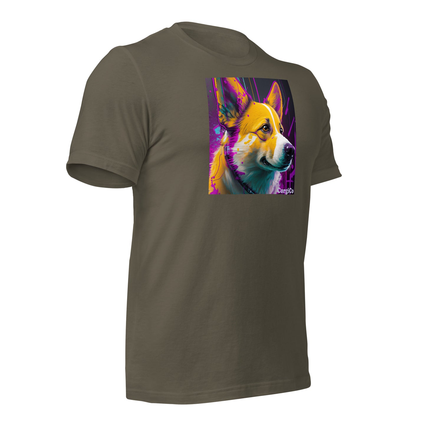 Purple Paint Drip Corgi Unisex T-shirt