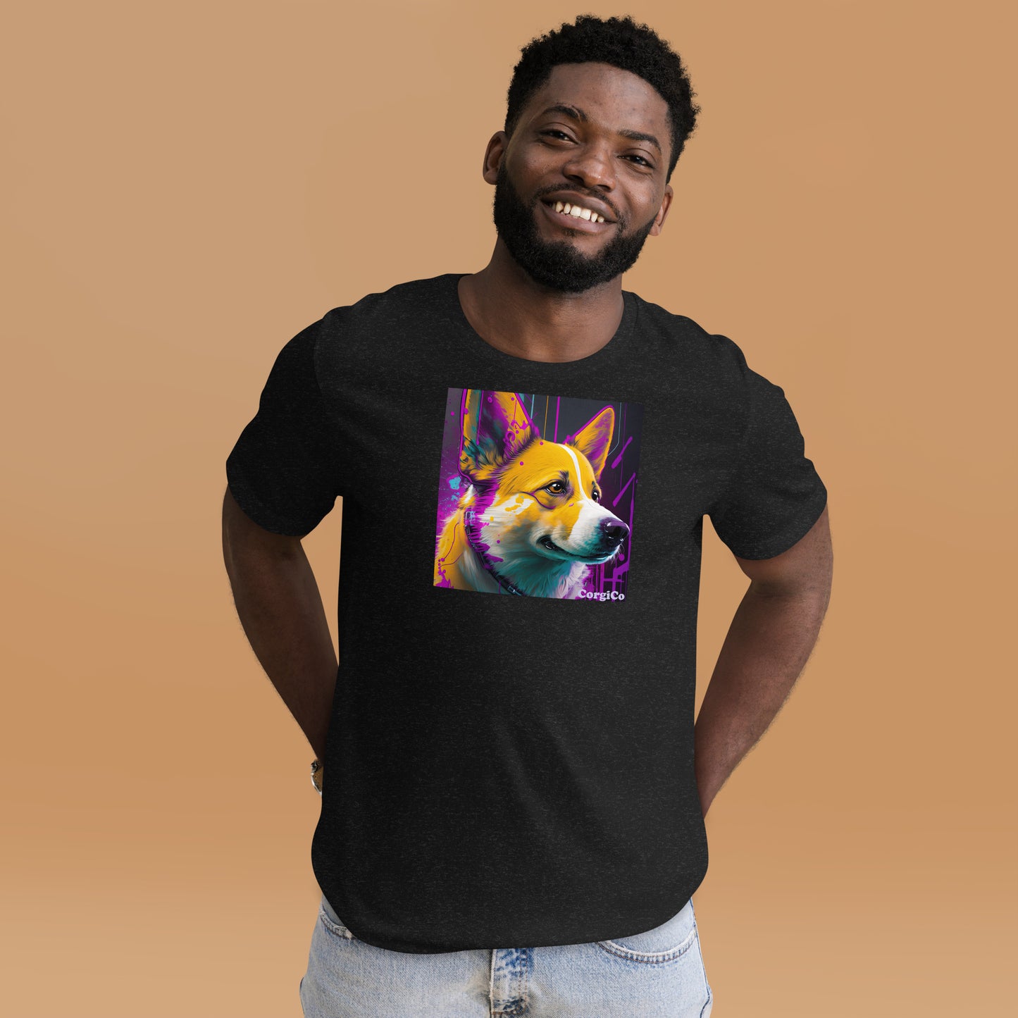 Purple Paint Drip Corgi Unisex T-shirt