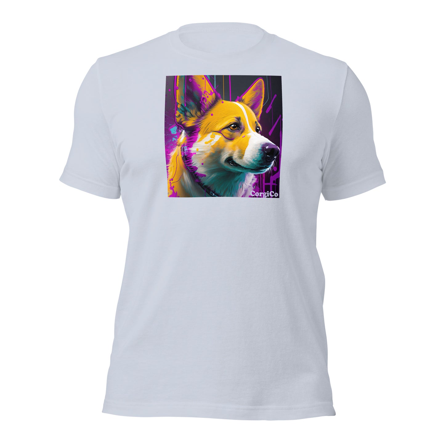 Purple Paint Drip Corgi Unisex T-shirt