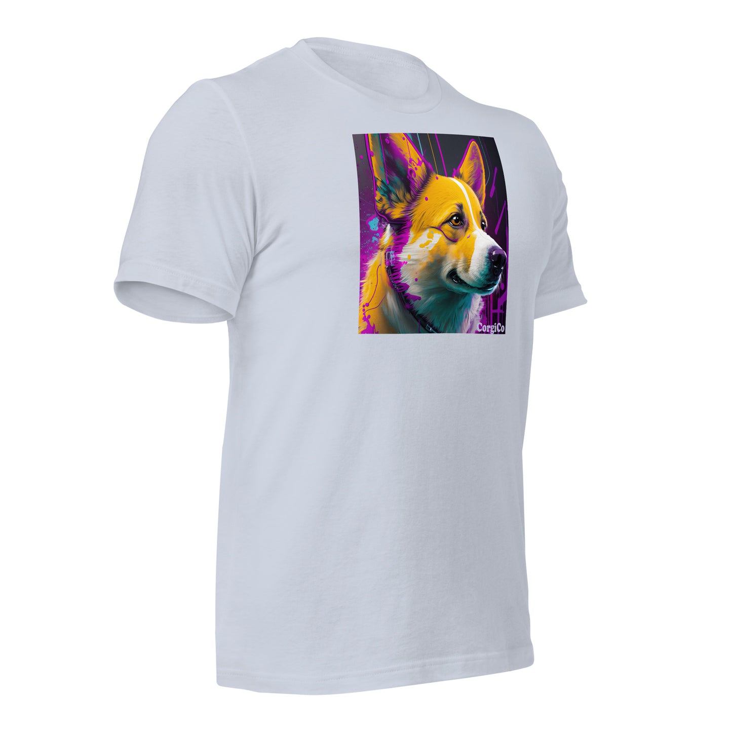 Purple Paint Drip Corgi Unisex T-shirt