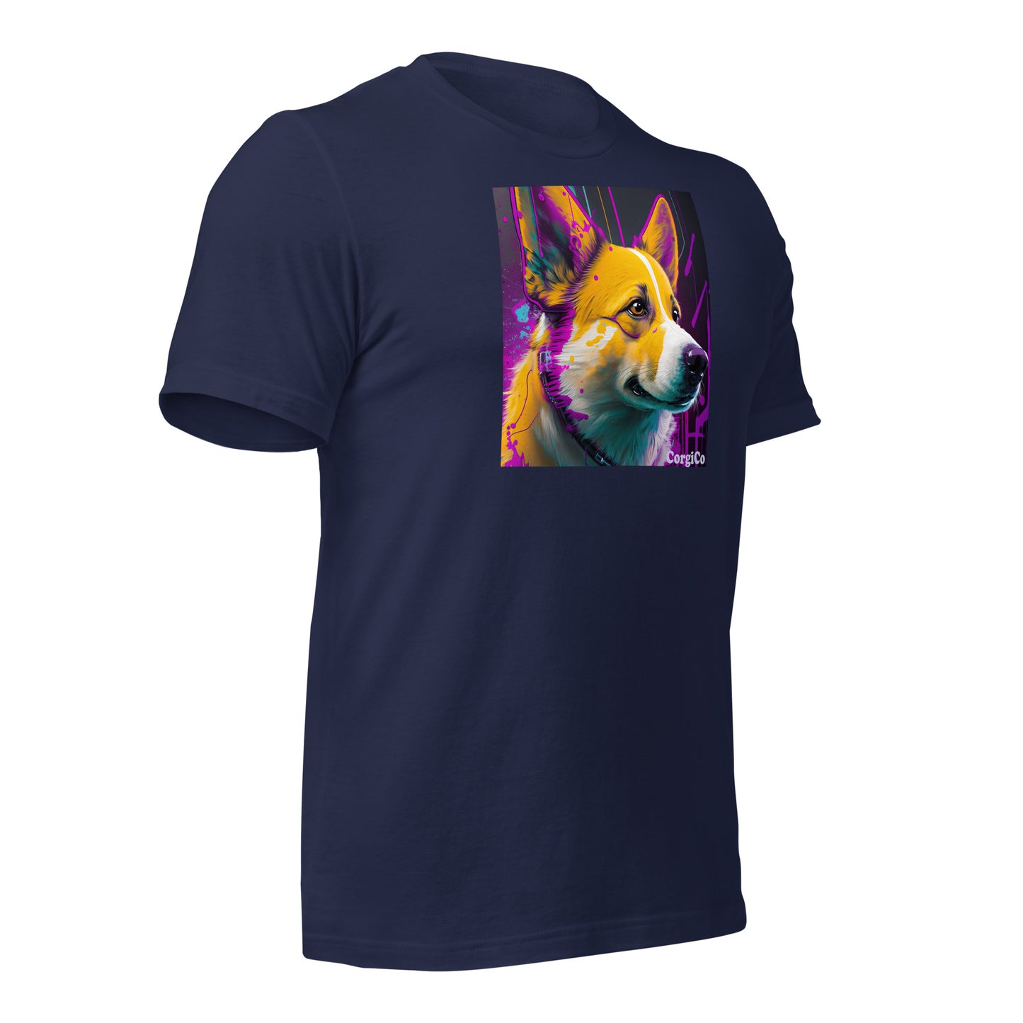 Purple Paint Drip Corgi Unisex T-shirt