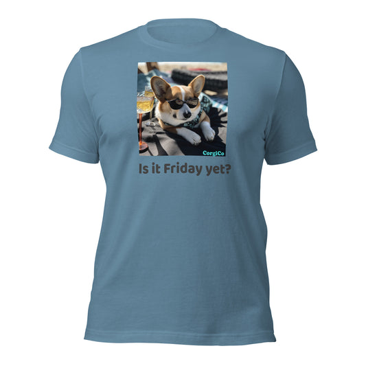 Cute Friday Corgi With Sunglasses Unisex T-Shirt