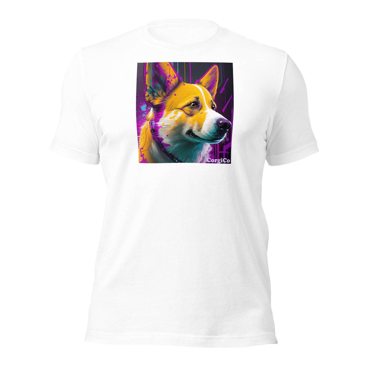 Purple Paint Drip Corgi Unisex T-shirt