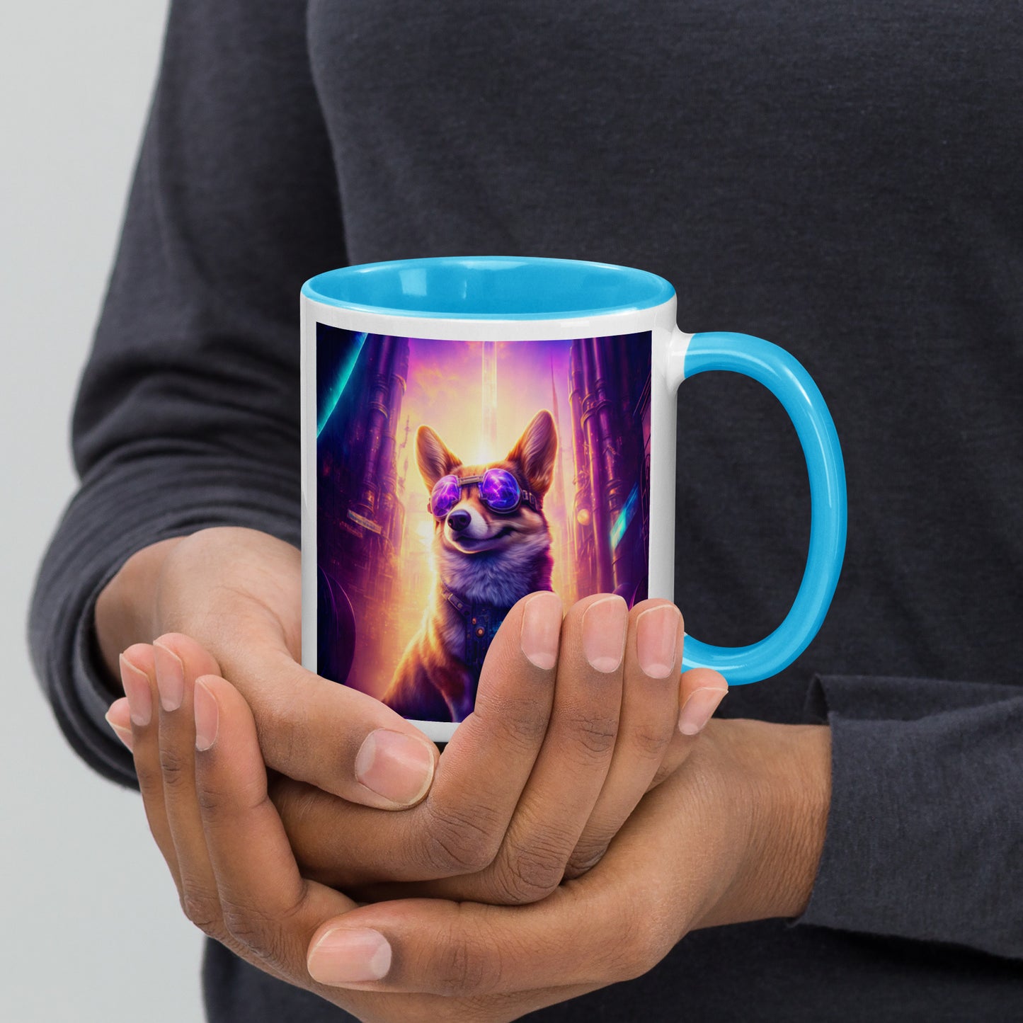 Steampunk Corgi Coffee Mug with Color Inside
