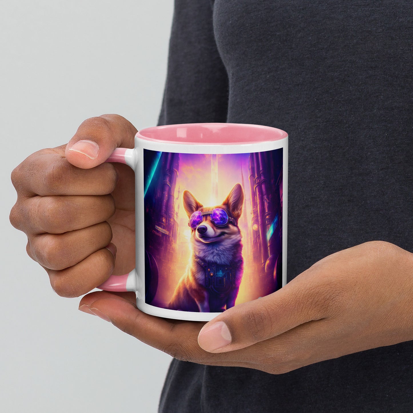 Steampunk Corgi Coffee Mug with Color Inside