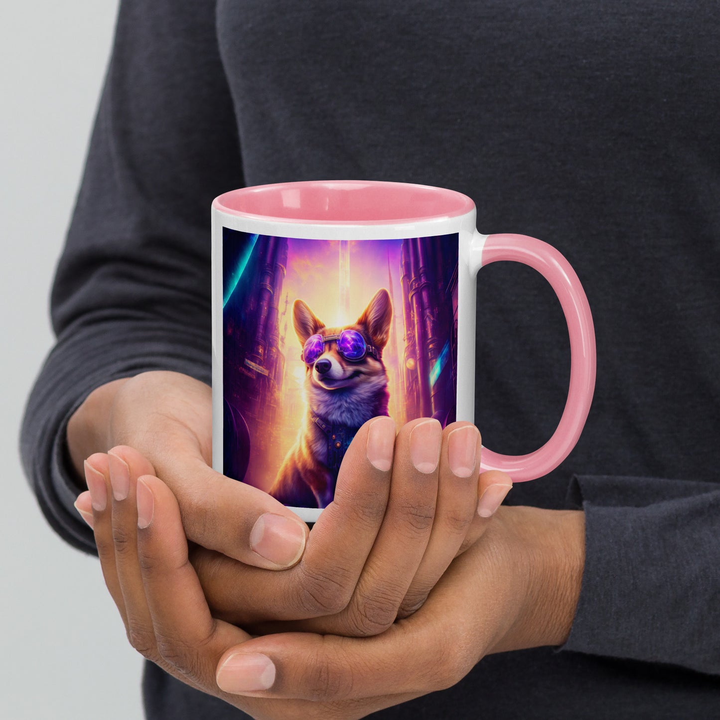 Steampunk Corgi Coffee Mug with Color Inside