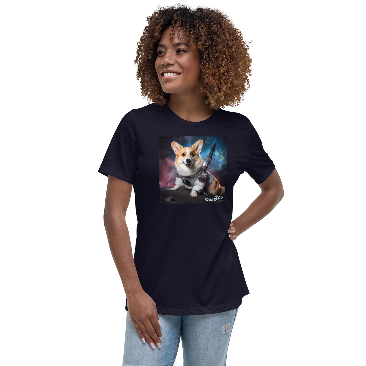 Space Mission Corgi Women's Relaxed T-Shirt